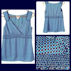 Ann Taylor Loft Silky‎ Polkadot Blouse, Size XS